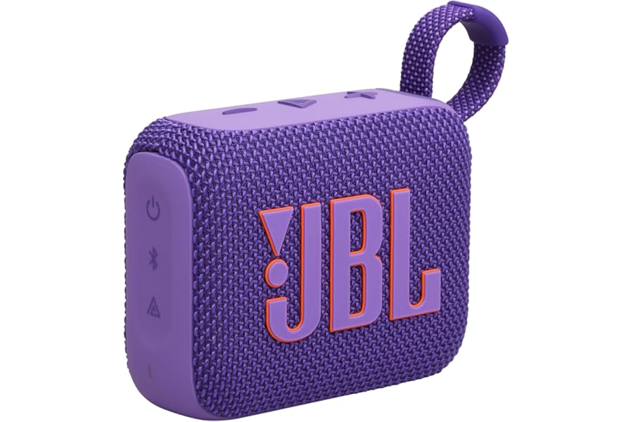 JBL Go 4 - Ultra-Portable, Waterproof and Dustproof Bluetooth Speaker, Big JBL Pro Sound with Punchy bass, 7-Hour Built-in Battery, Made in Part with Recycled Materials (Purple)