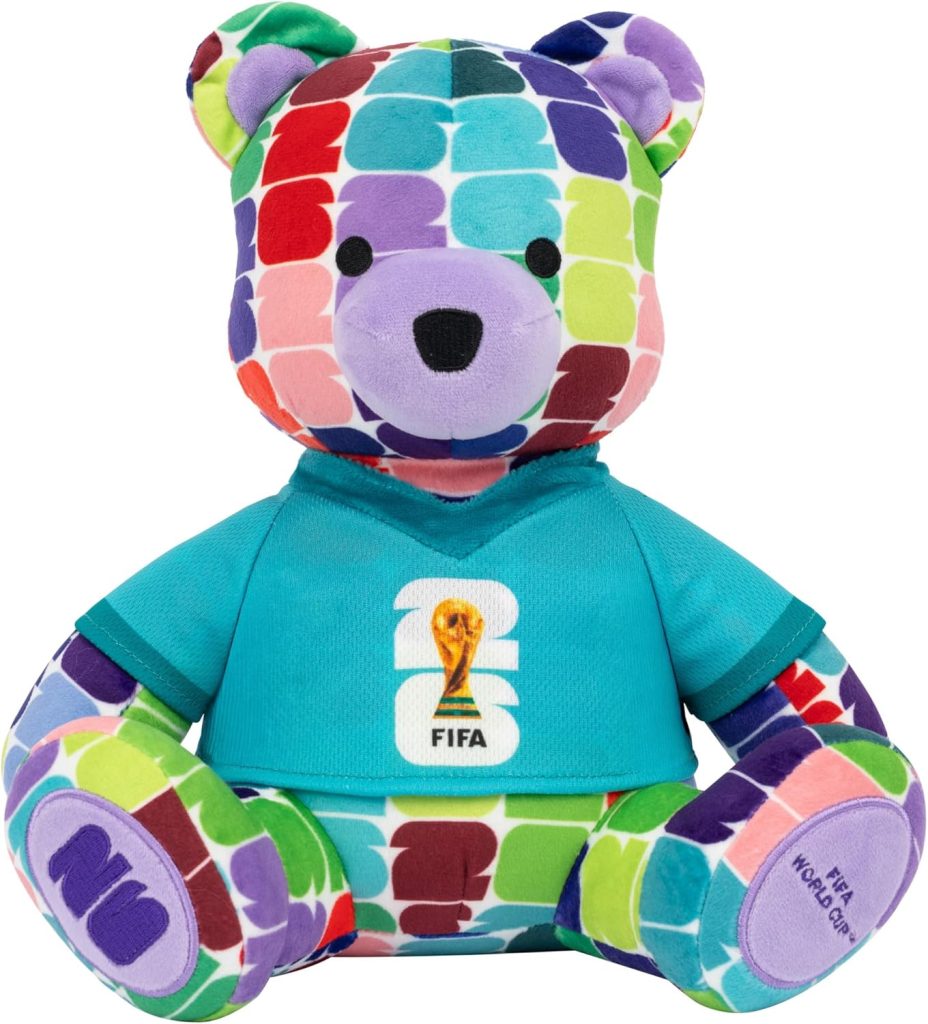 Jazwares FIFA World Cup 2026 10-Inch Colorful Bear Plush - Official 2026 World Cup Collectible with FIFA Trophy Logo Tee - Ages 3+ : Toys & Games