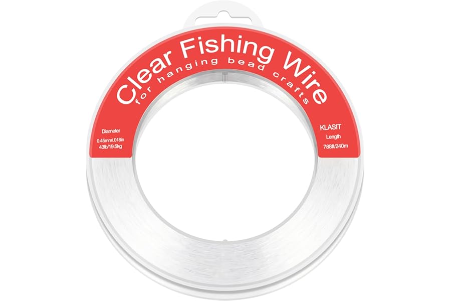 KLASIT Fishing Line 788FT,Invisible Monofilament Fishing Wire,Supports 43 Pounds Strong Nylon Invisible Thread for Hanging Decorations,Balloon Garland,Crafts,Picture Display