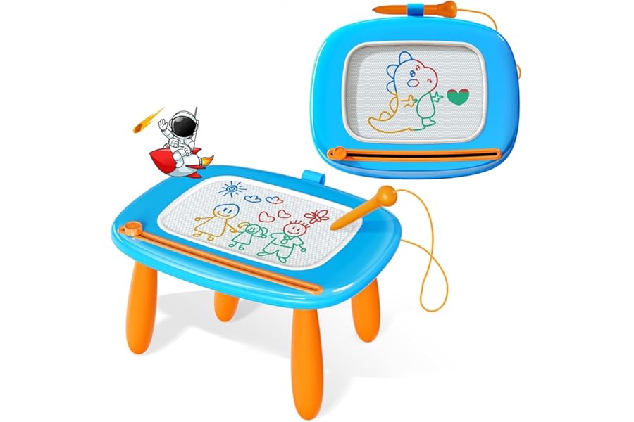 Kikidex Magnetic Drawing Board, Toddler Girl Toys for 1-2 Year Old, Doodle Board Pad Learning and Educational Toys for 1 2 3 Year Old Baby Kids Birthday Gift(Light Blue)