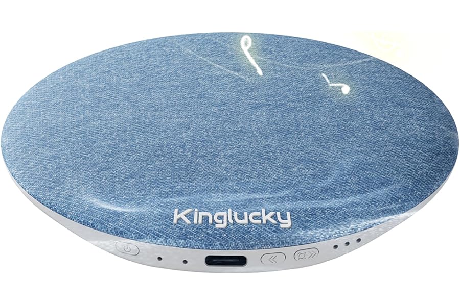 Kinglucky X50 Pillow Speaker for Sleeping, Built-in White Noise Sound Machine Pink Noise for Sleeping, Auto-Off Timer Portable Bluetooth Speaker Under Pillow Rechargeable for Side Sleeper, Blue