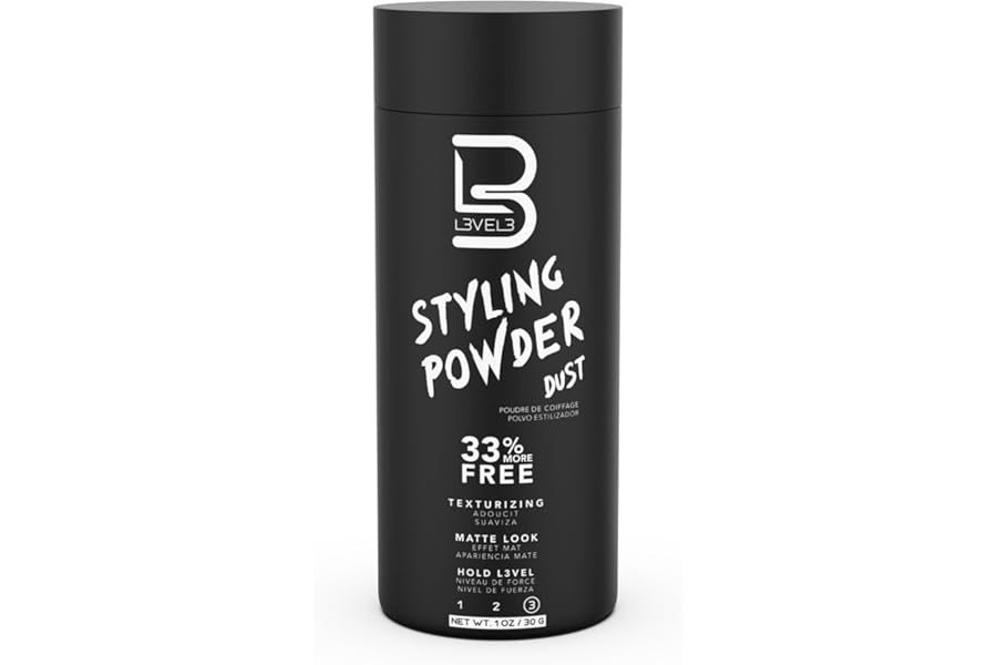 L3 Level 3 Styling Powder - Natural Look Mens Powder - Easy to Apply with No Oil or Greasy Residue (Small - 30 Grams)