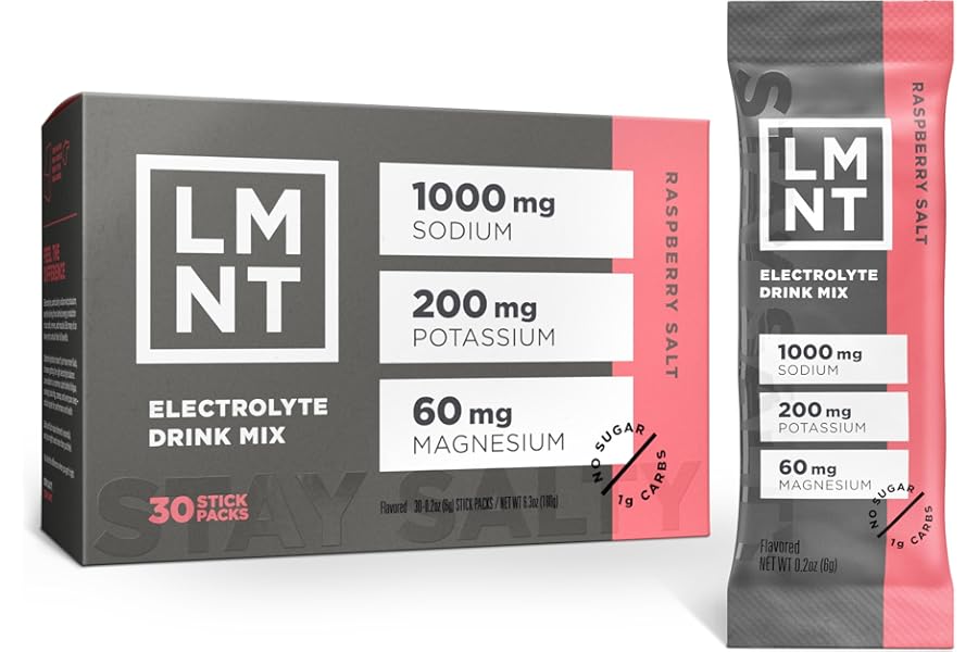 LMNT Zero Sugar Electrolytes - Raspberry Salt | Drink Mix | 30-Count