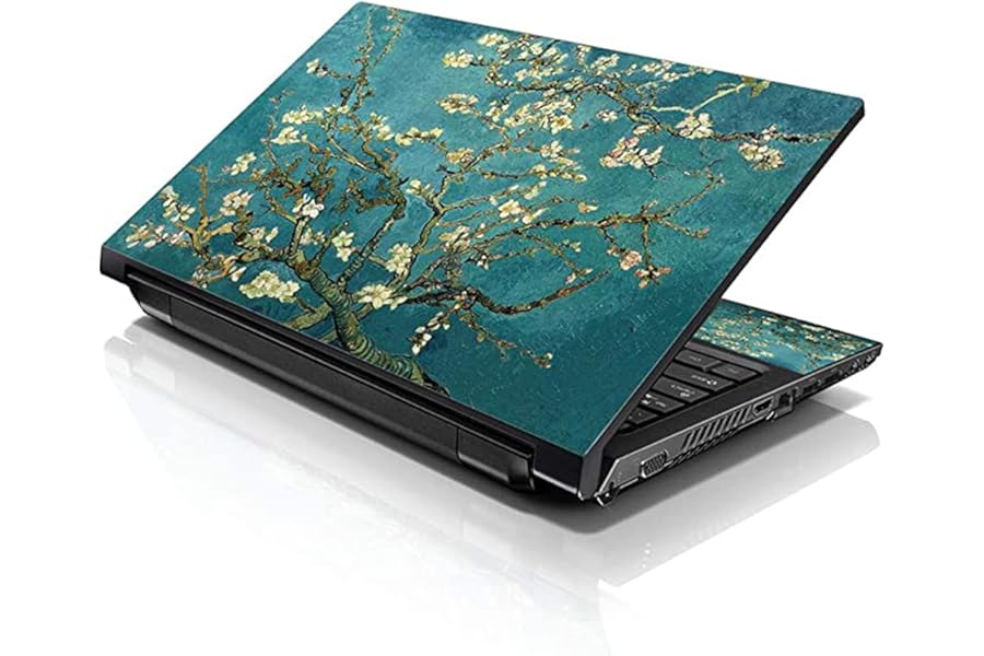 LSS 15 15.6 Inches Laptop Notebook Skin Sticker with 2 Wrist Pads - Reusable Cover Protector Vinyl Sticker Cover Decal Fits 13" - 16" HP Asus Acer Samsung - Almond Trees