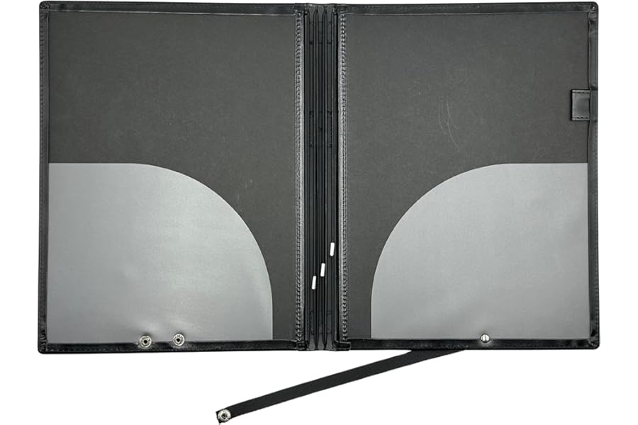 Lookery Choir Folder – Lightweight Black Choral Music Sheet Folder | 6 Elastic Stays, Hand Strap & Three-Angle Opening for Piano, Choir and Stage Performance (Size: 12.6 x 9.84 Inch Weight: ~395g)