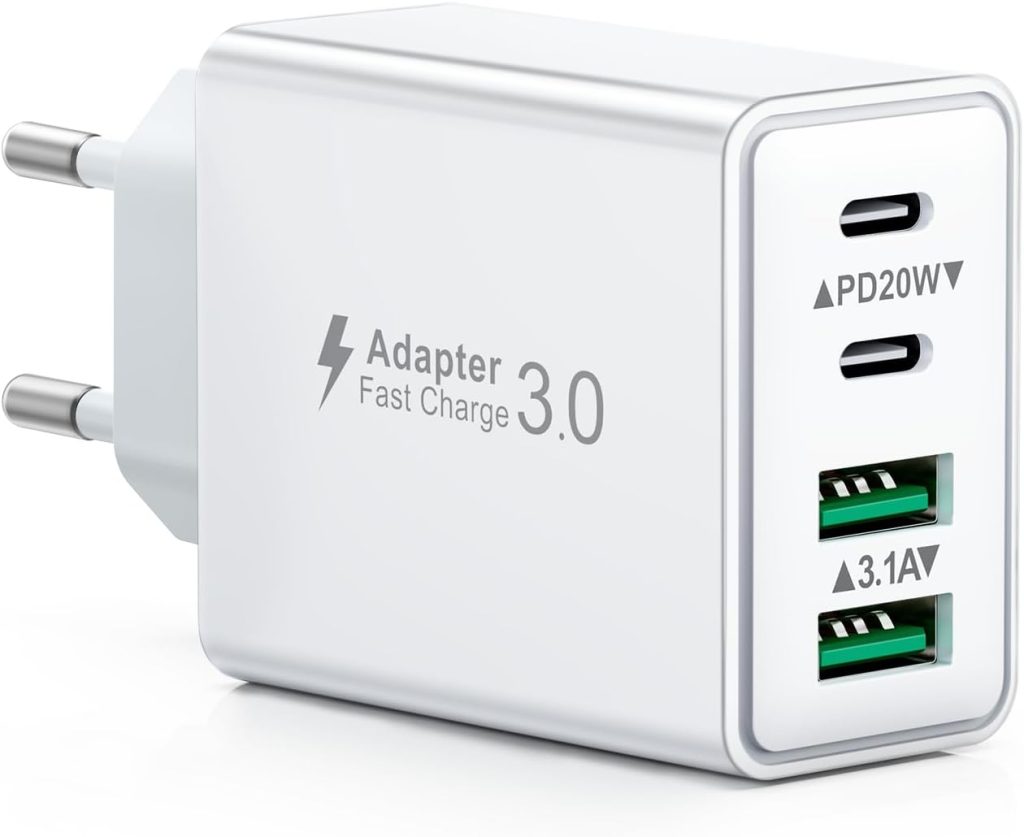 LumFocus Chargeur USB C 40W 4 Ports Rapide PD+QC 3.1A