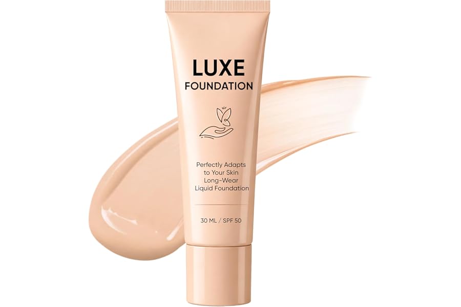 Luxe Foundation for Women, Smart Shade-Adapting Long-Wear Liquid Foundation, Hyaluronic Acid & Vitamin E, Creates Flawless Skin, Perfectly Blends with Your Complexion, SPF50, 30 ML