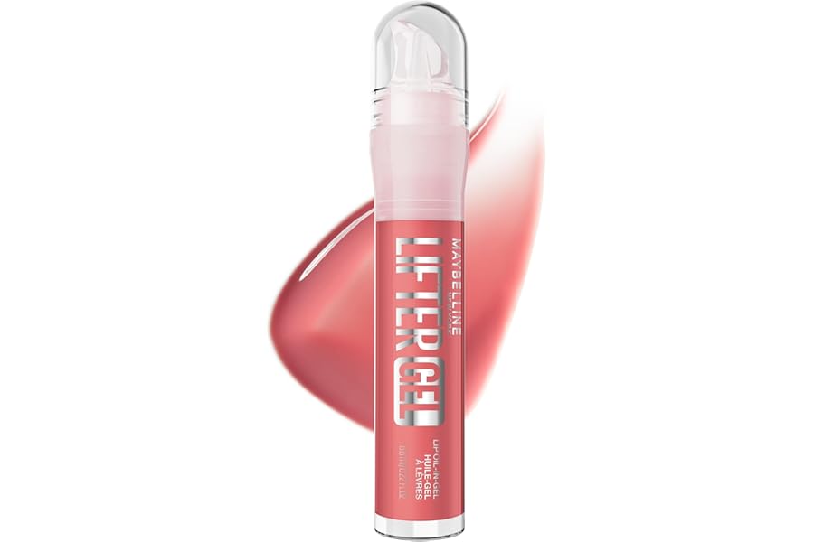 MAYBELLINE Lifter Oil-in-Gel Lip Gloss for Glassy, Bouncy Shine, Hydrating, Tinted Lip Balm and Moisturizer with Hyaluronic Acid and Passionfruit Oil, Strawberry Shake (Mauve Pink)