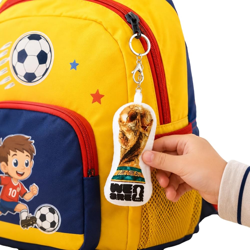 MESUCA FIFA World Cup 2026 Plush Backpack Charm Keychain, Soft Trophy Bag Accessory, Lightweight School Bag Pendant, Gift for Little Soccer Fans : Sports & Outdoors
