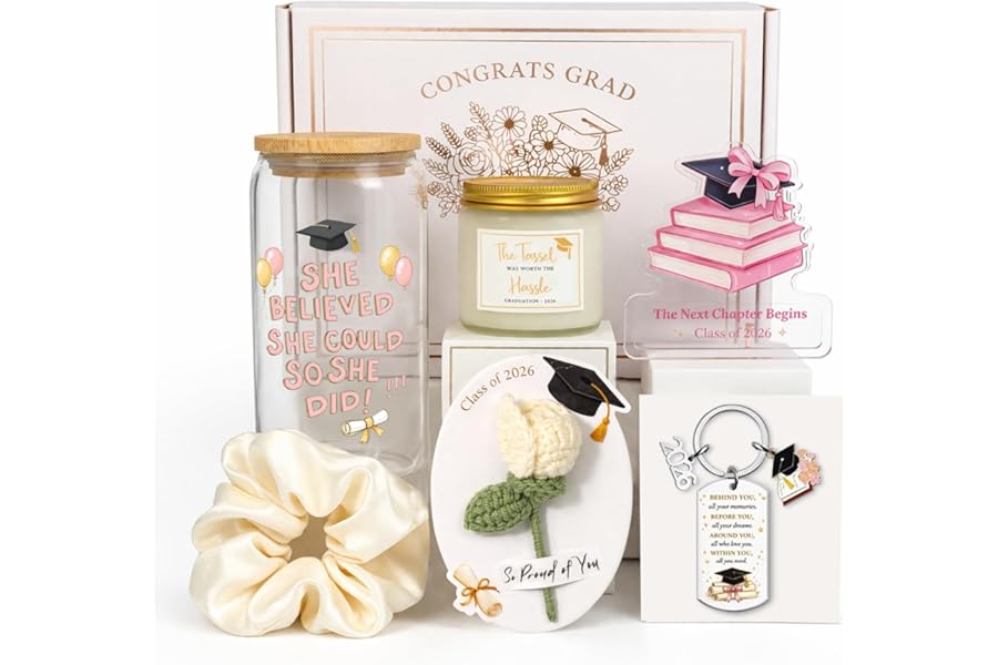 MHSMHL Graduation Gift for Her 2026, College High School Graduation Gifts, Class of 2026 Graduation Gift Box Set for Girls Women Daughter Sister Best Friend, Pink Grad Gifts