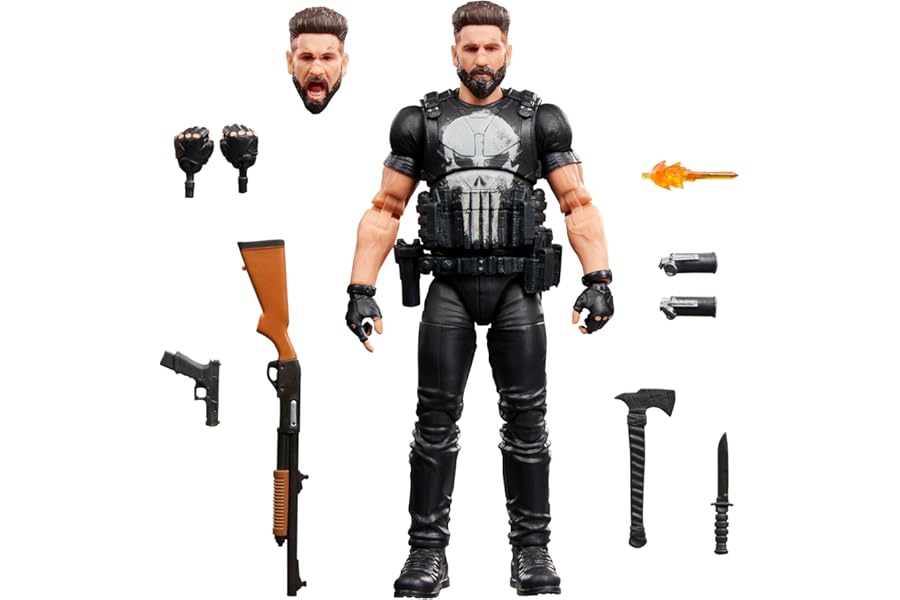 Marvel Legends Series Punisher, The Punisher Collectible 6-Inch Action Figure Set