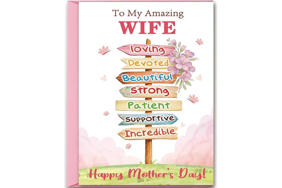 Mcduldul Mothers Day Card for Wife, Happy Wife Mother's Day Cards Gifts from Husband