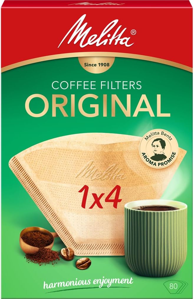 Melitta PO-148B Filter Paper, Original FSC Mix, 1x4, Natural Brown, 80 Sheets