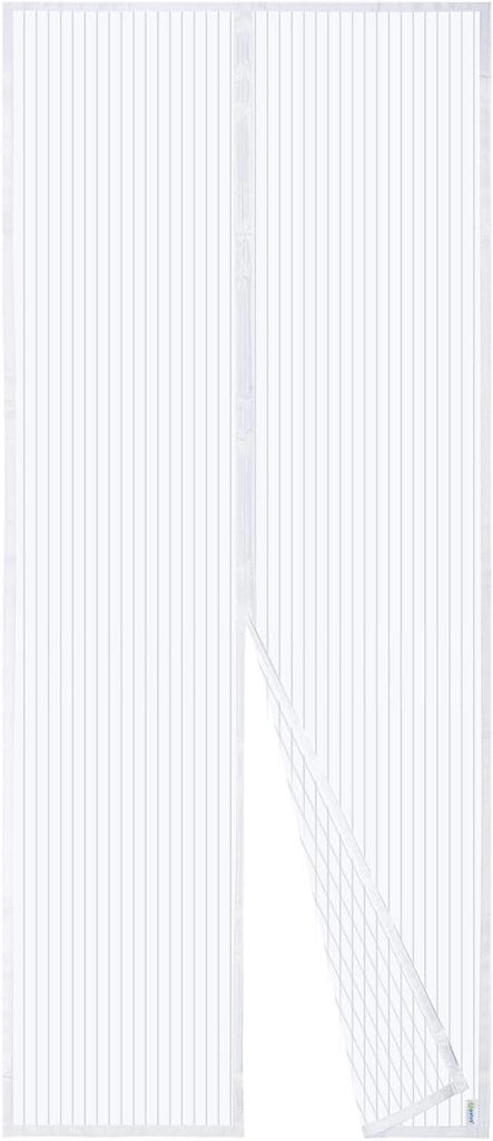 Mosquitera magnética para puerta de Apalus, cortina de malla, junta magnética de arriba a abajo con cierre automático, mantiene el aire fresco en el interior (80x200 CM, Blanco)