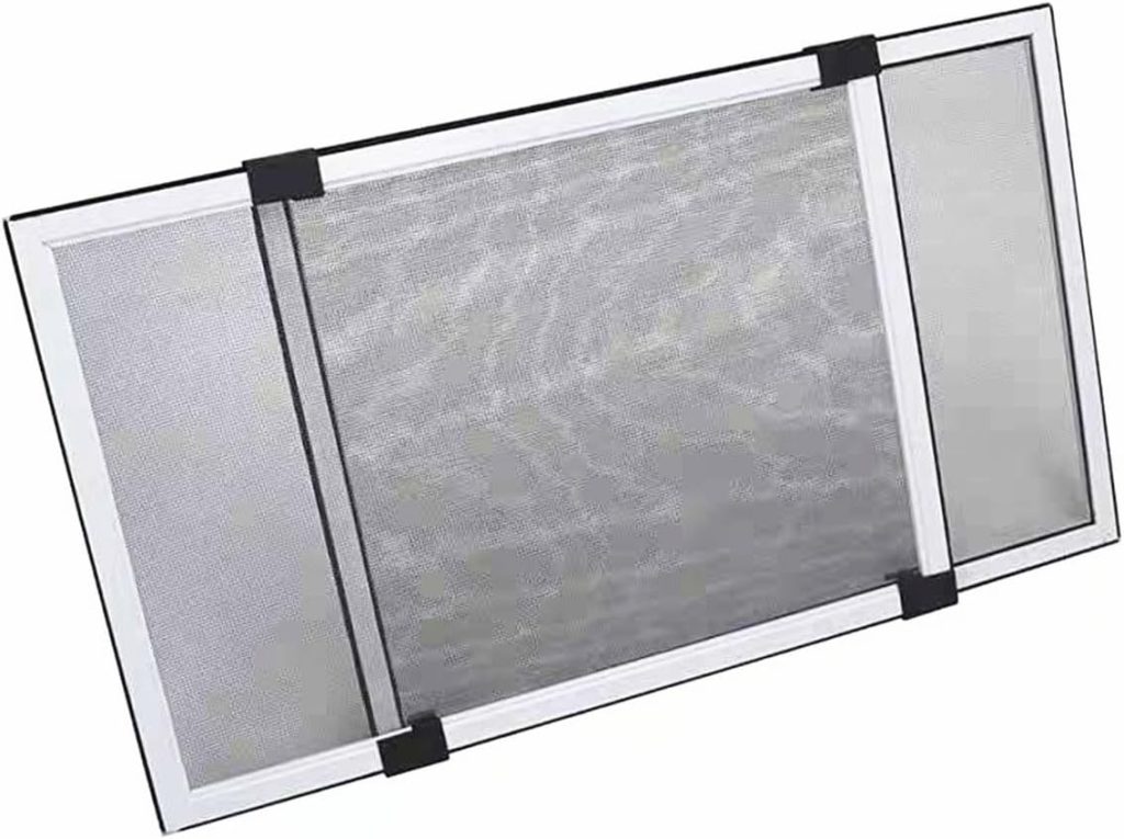 Mosquitero Extensible para Ventanas, 70-132 cm x 50 cm, Aluminio, Protección contra Insectos, Ajustable (50x70-132cm)