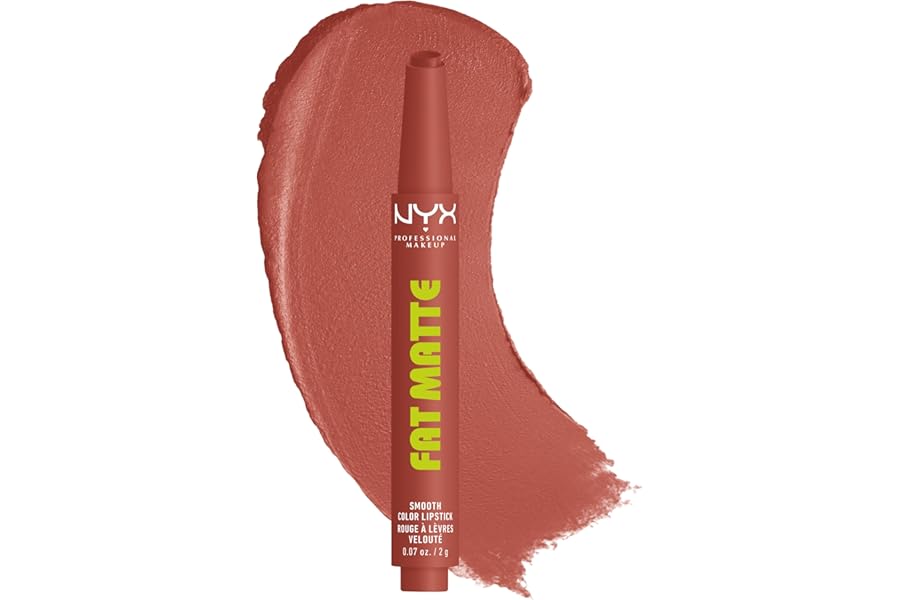NYX PROFESSIONAL MAKEUP Fat Matte Lipstick, Pigmented, Smoothing, & Non-Drying Lip Crayon, Long Lasting Lip Makeup, Vegan & Cruelty Free - Rose Robe (Rose Nude)
