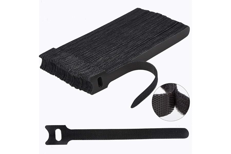 Nettbe 60 PCS 6 Inches Reusable Cable Ties, Adjustable Cord Straps Wire Organizer Cord Wrap and Hook Loop Cable Management