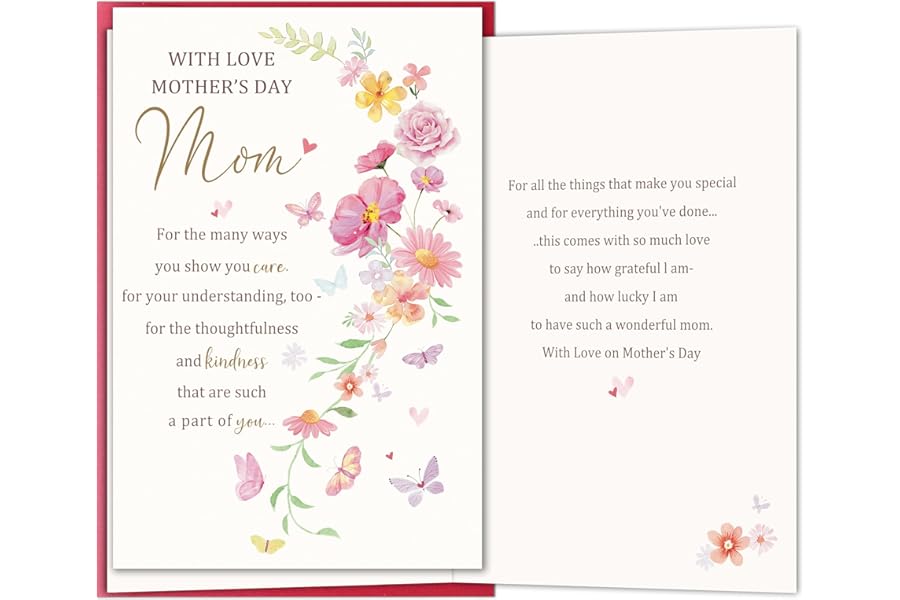 Nicavvi Mother’s Day Card for Mom, Heartfelt Mother’s Day Card Gift for Mom from Son Daughter Kids, Appreciation Mothers Day Cards for Her