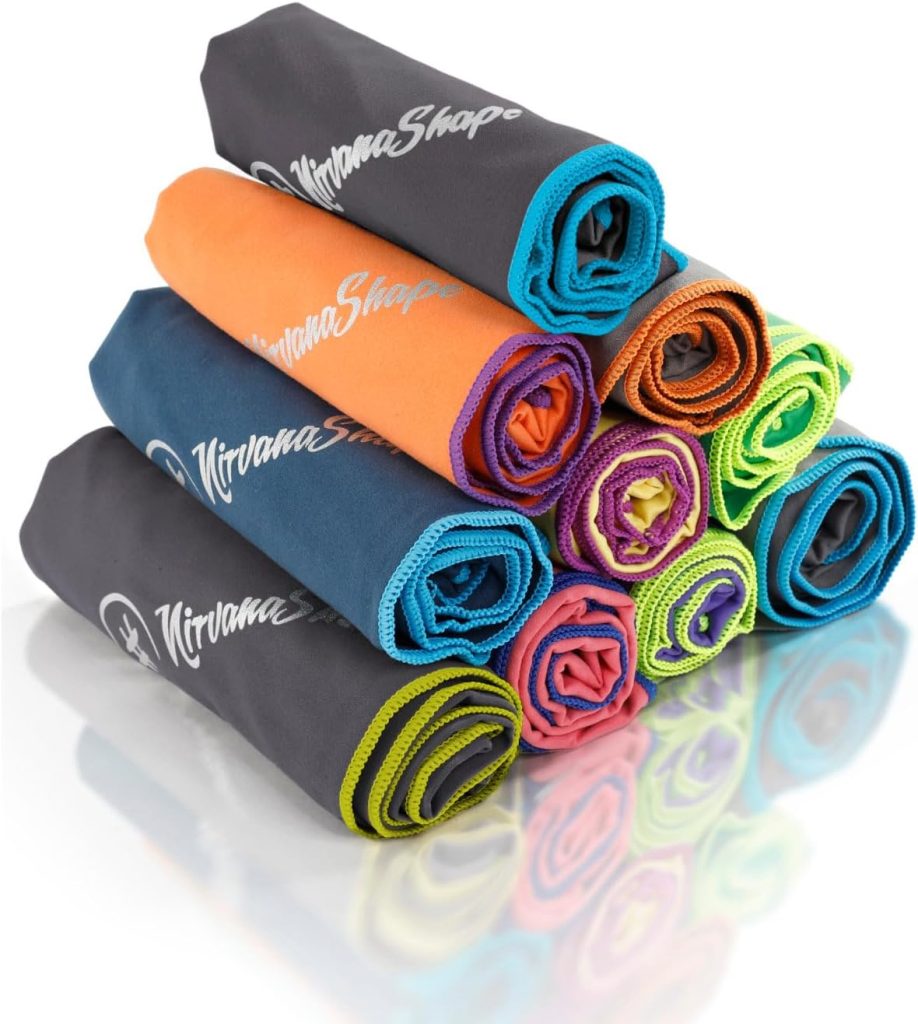 NirvanaShape Toalla de Microfibra | 14 Colores | 8 Dimensiones | Toalla de Viaje Ligera, Absorbente y de Secado Rápido | Toalla de Baño para Viajes | Ideal para Playa, Camping, Yoga y Sauna