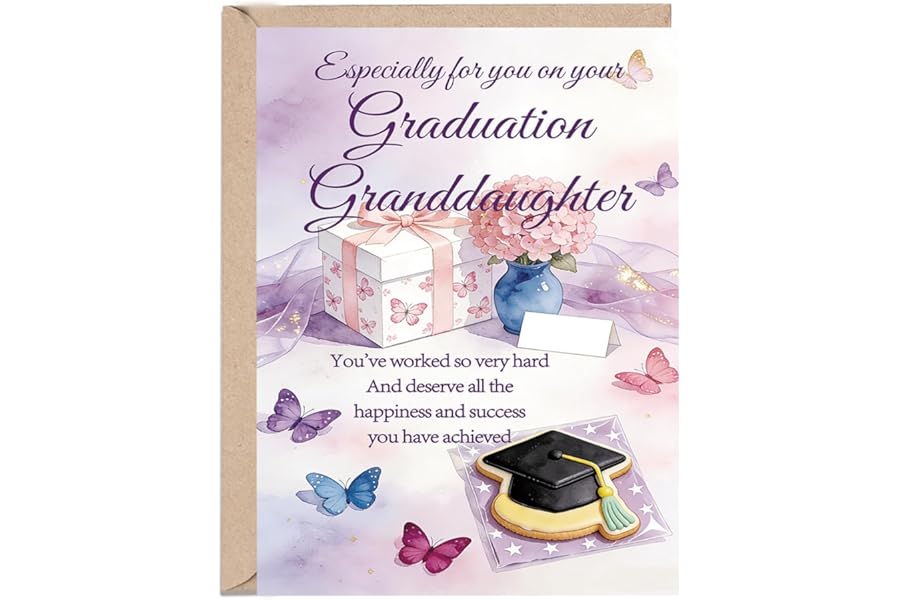 OJsensai Special Granddaughter Graduation Card for her, Congratulations Granddaughter High School & College Graduation Card from Grandma Grandpa