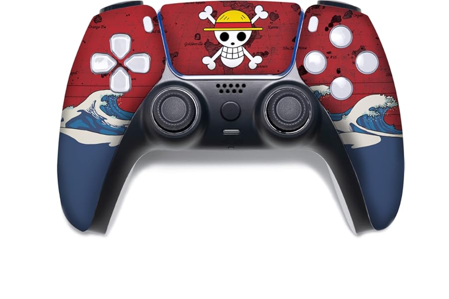 One Peice Custom PS-5 Controller Wireless compatible with Play-Station 5 Console by BCB Controllers | Proudly Customized in USA with Permanent HYDRO-DIP Printing (NOT JUST A SKIN)