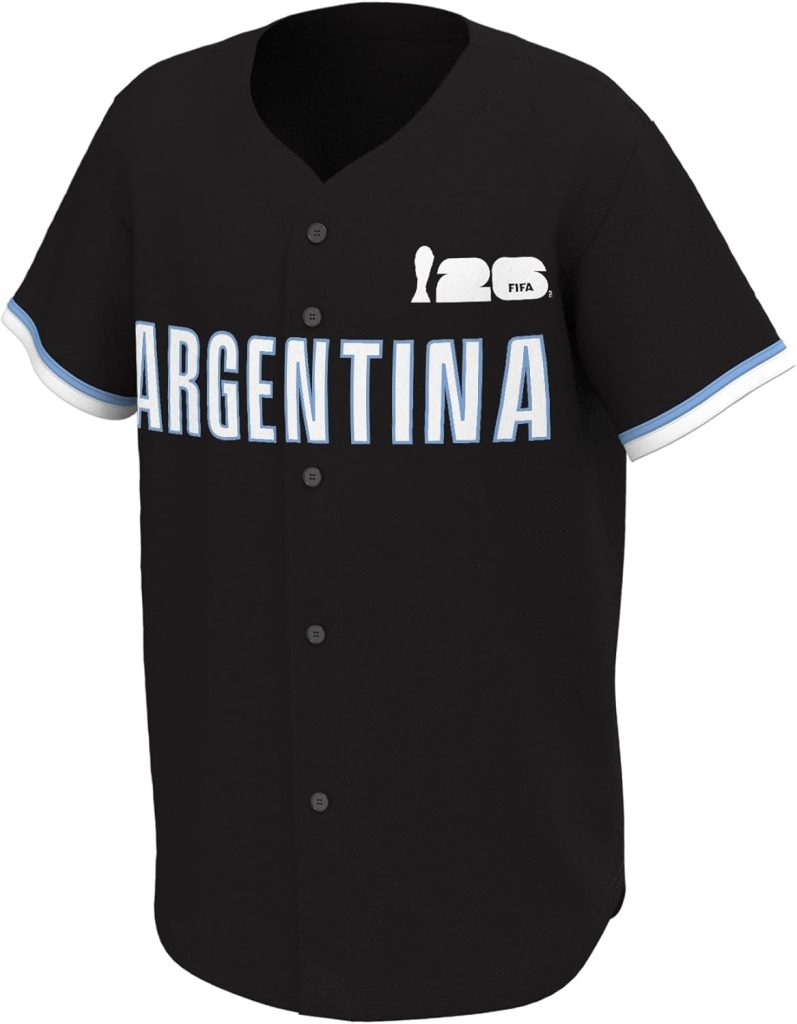 Outerstuff FIFA World Cup 2026 Mens Short Sleeve Button Front Baseball Jersey,Argentina,Small : Clothing, Shoes & Jewelry
