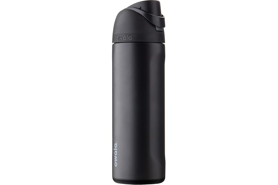 Owala FreeSip Insulated Stainless Steel Water Bottle with Straw, BPA-Free Sports Water Bottle, Great for Travel, 24 Oz, Very, Very Dark