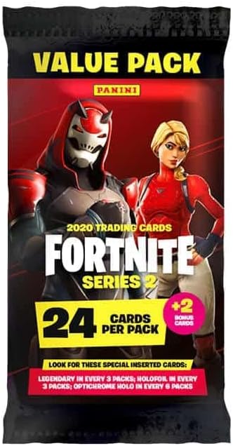 Panini FORTNITE TC Series 2 Wallet Pack of 24 2 Bonus Cards Trading Fat Pack, Randomly, Rainbow, Silver, Auditor's Target Value : Toys & Games