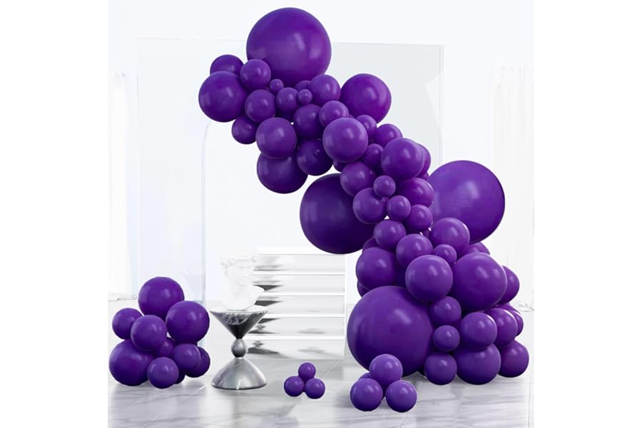 PartyWoo Dark Purple Balloons 152pcs Different Sizes of 18 12 10 5 Inch Royal Purple Balloon Arch Kit Garland for Birthday Baby Shower Graduation Anniversary Bachelorette Party Decorations Purple-Y16