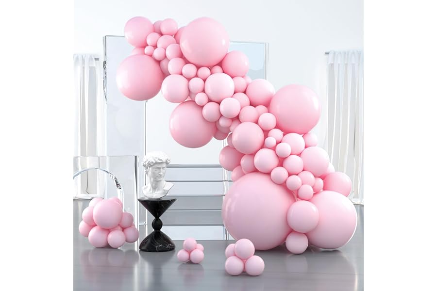 PartyWoo Light Pink Balloons 100 pcs Different Sizes of 36 18 12 10 5 Inch Pastel Baby Pale Pink Balloon Arch Kit Garland for