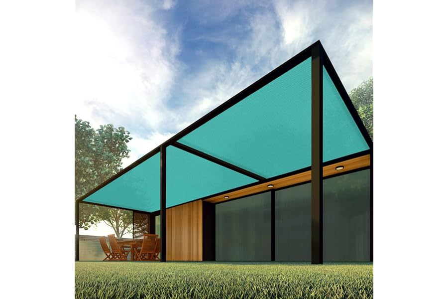 Patio 6' x 26' Sun Shade Fabric Roll 6/8/12 FT Shade Cloth for Patio, Outdoor Mesh Sail Sun Shades Canopy Replacement Pergola Cover for Backyard Deck Porch, Turquoise
