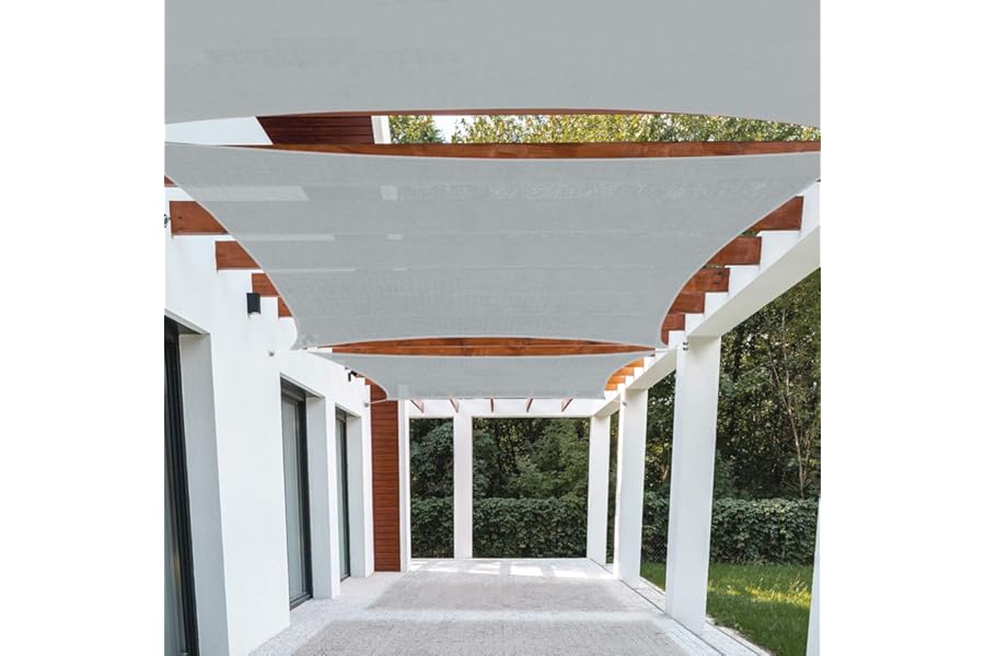 Patio Paradise 8' x 8' Sun Shade Sail Rectangle Canopy Patio Cover Sunlight Block Awning Heavy Duty Commercial Grade for Backyard Lawn Garden Outdoor Activities, Gray