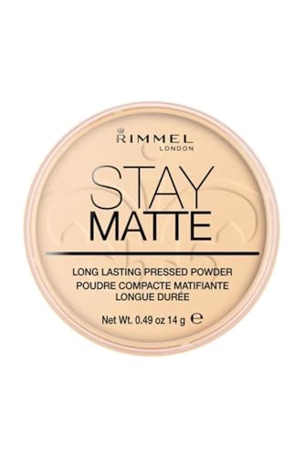 RIMMEL LONDON - Stay Matte Pressed Powder - Lightweight, Oil Absorbing, Smooth Non-Powdery Texture, Lasting Up To 5hrs - For All Skin Types - Dermatologically Tested - Transparent - 14g