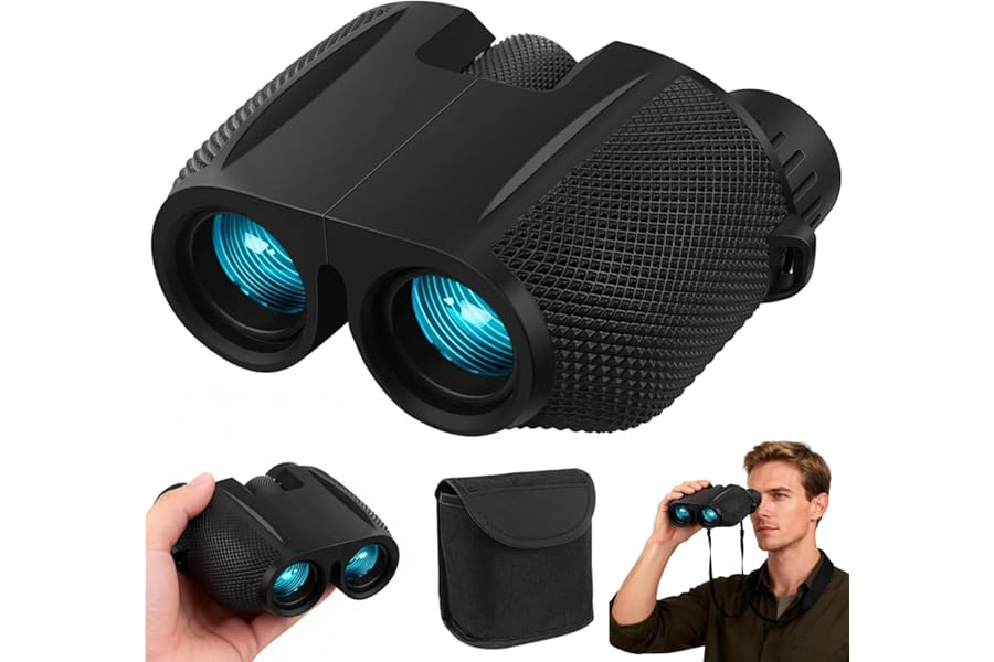 Realis 10x25 Compact Binoculars for Kids and Adults, Large View Small Binoculars for Bird Watching, Waterproof with Low Light Vision BAK4 Prism FMC Lens for Cruise Ship Travel Hunting