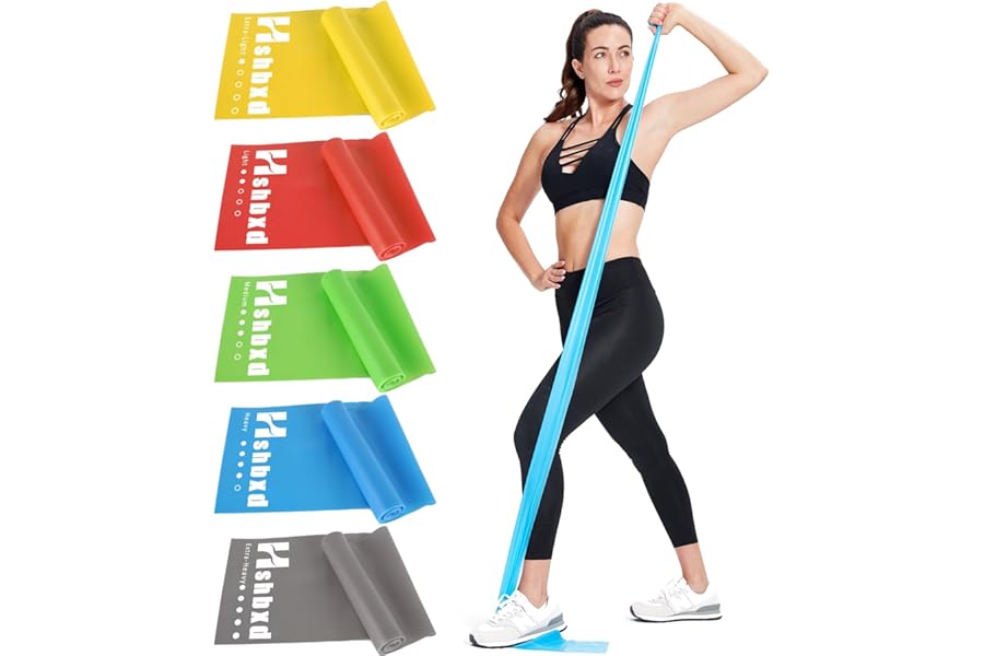 Resistance Bands for Working Out, Physical Therapy Bands, Latex Free Elastic and Exercise Bands Set for Stretching, Suitable for Rehab, Yoga, Pilates, Gym, Home Exercise