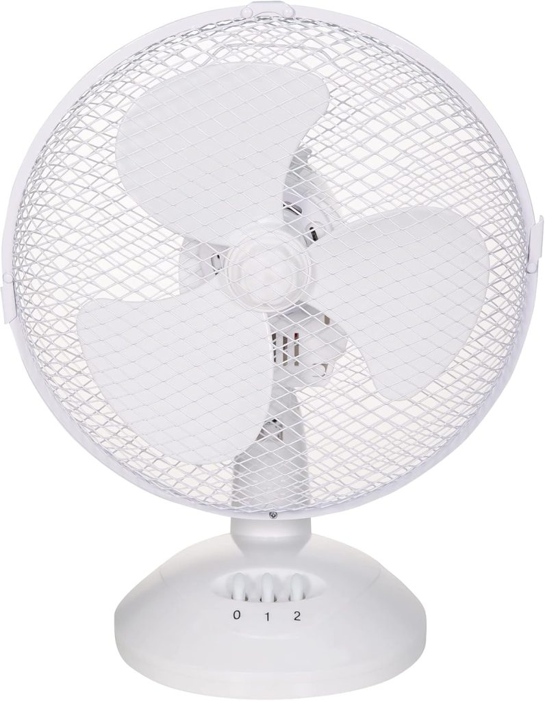 Russell Hobbs Rhpdf0921 Ventilateur De Bureau Portable 22.9 Cm, 2 Vitesses, Oscillation Grand Angle, Fonctionnement Silencieux, La Chambre Ou Le Bureau
