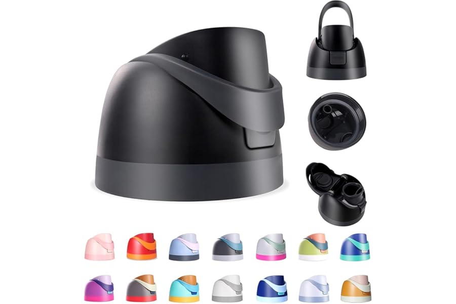 Ruzkq Replacement Lid for Owala, Compatible with Owala Cup 16oz 24oz 32oz 40oz, One Button Water Bottle Top Lid Replacement Accessory, Leakproof, BPA-Free (Black)