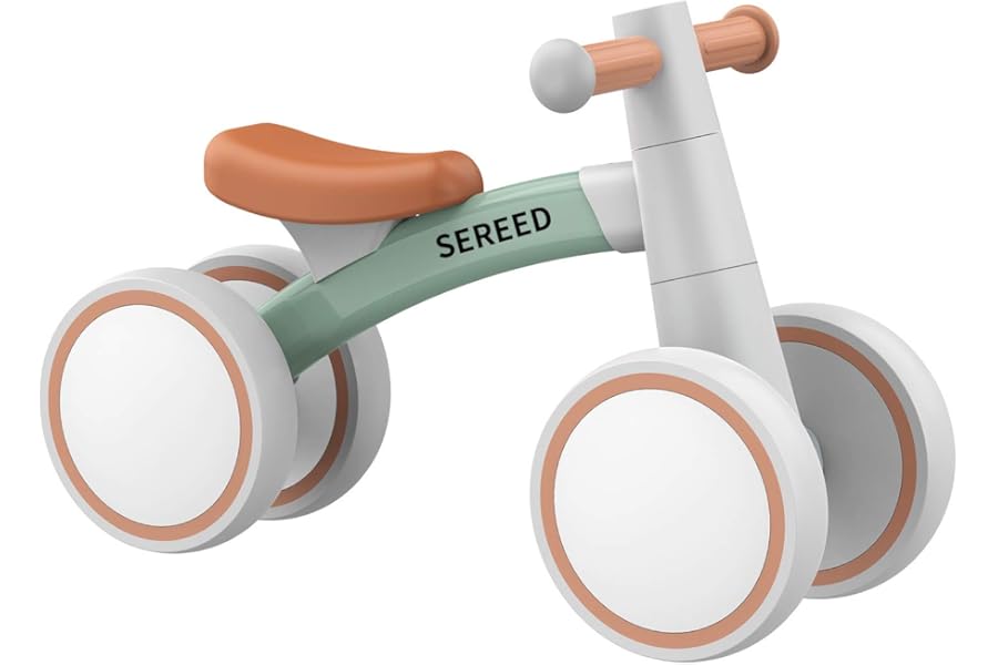 SEREED Baby Balance Bike for 1 Year Old Boys Girls 12-24 Month Toddler Balance Bike, 4 Wheels Toddler First Bike, First Birthday Gifts