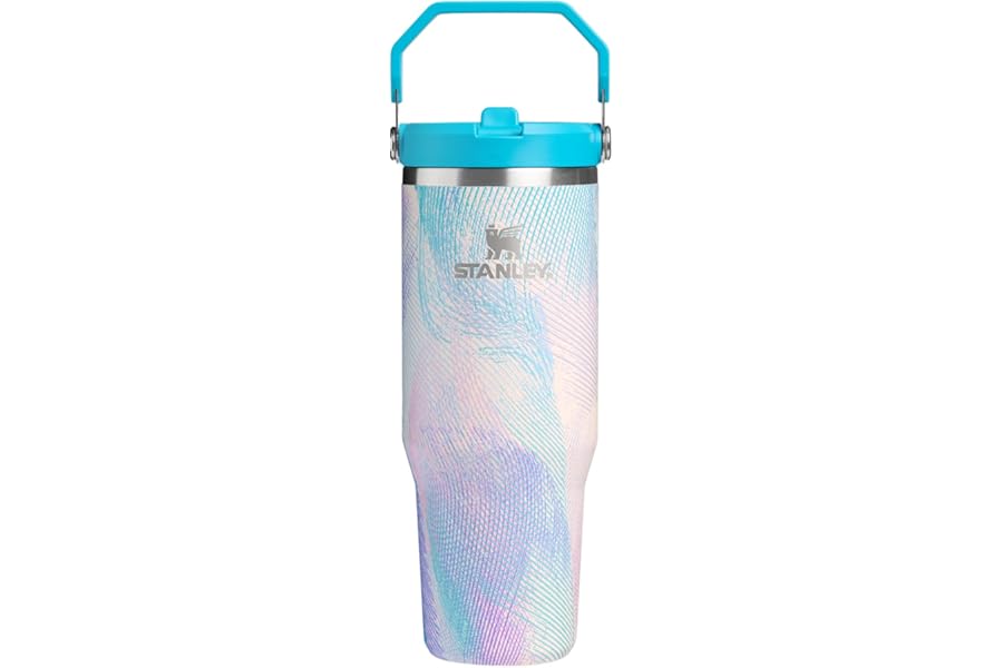 STANLEY IceFlow 2.0 Flip Straw Tumbler with Handle 30 oz | Twist On Lid and Flip Up Straw | Leakproof Water Bottle | Insulated Stainless Steel | BPA-Free | Sea Glass Plume