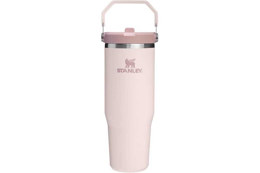 STANLEY IceFlow 2.0 Flip Straw Tumbler with Handle 30 oz | Twist On Lid and Flip Up Straw | Leak Resistant Water Bottle | Insulated Stainless Steel | BPA-Free | Rose Quartz