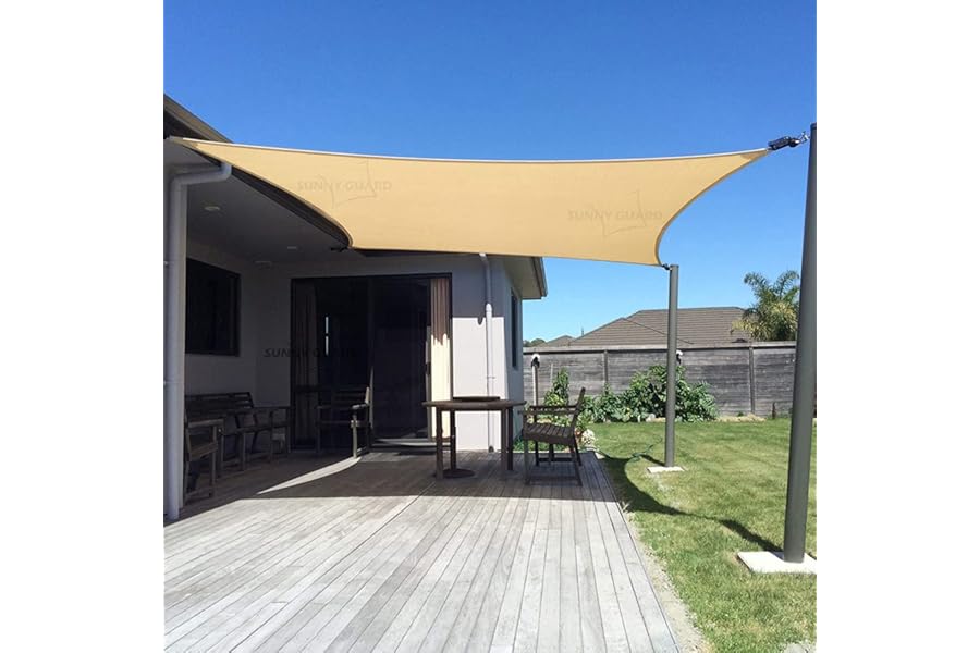 SUNNY GUARD Sun Shade Sail 10' x 13' Rectangle Sand UV Block Sunshade for Backyard Yard Deck Patio Garden Outdoor Activities and Facility(We Make Custom Size)