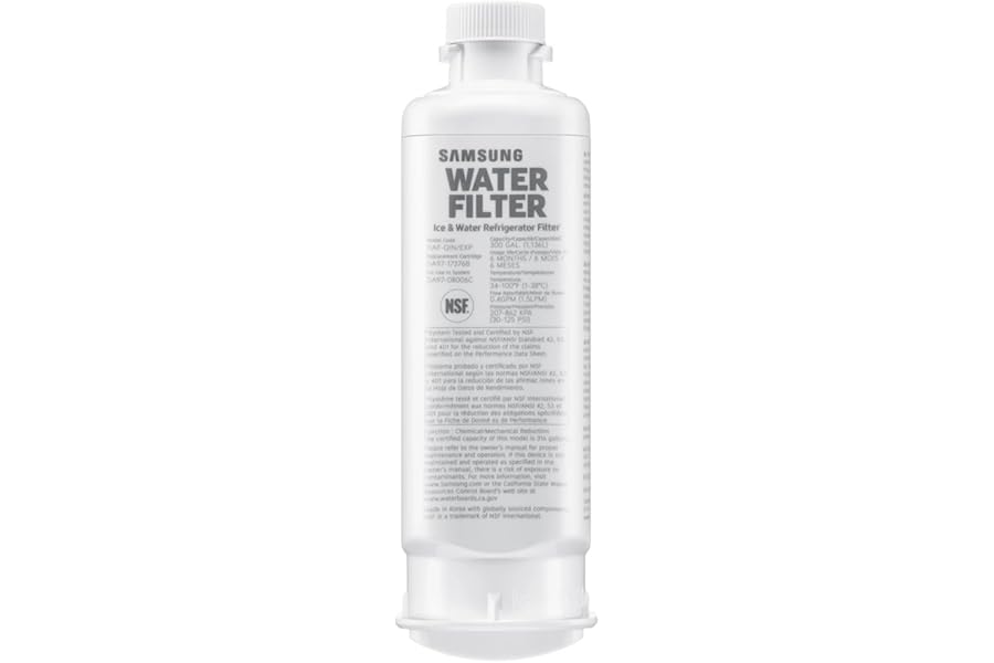 Samsung HAF-QIN/EXP Genuine Refrigerator Water Filter, Reduces 99% of Harmful Contaminants for Clean, Clear Drinking Water, 6-Month Life, Easy Install, Pack of 1