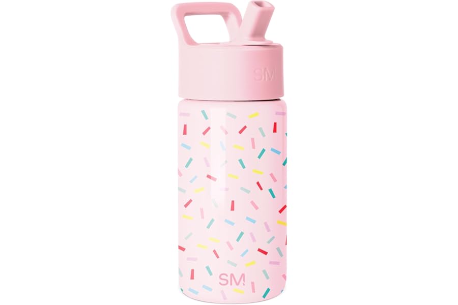 Simple Modern Kids Summit Water Bottle with Straw Lid | 14oz Stainless Steel Cup Insulated Tumbler for Toddlers, School | Confetti