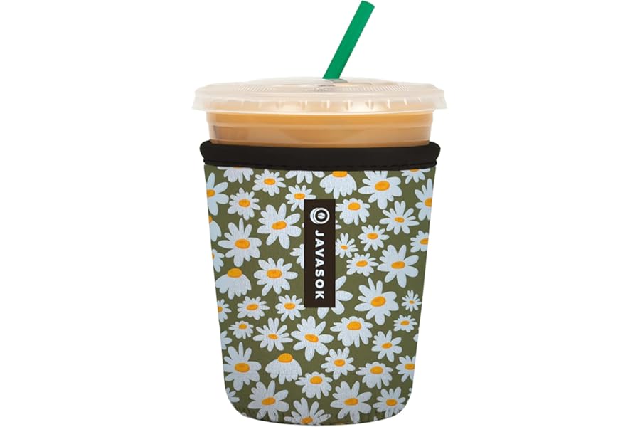 Sok It JavaSok Iced Coffee & Cold Soda Insulated Neoprene Cup Sleeve (Chamomile China, Small: 16-20oz)