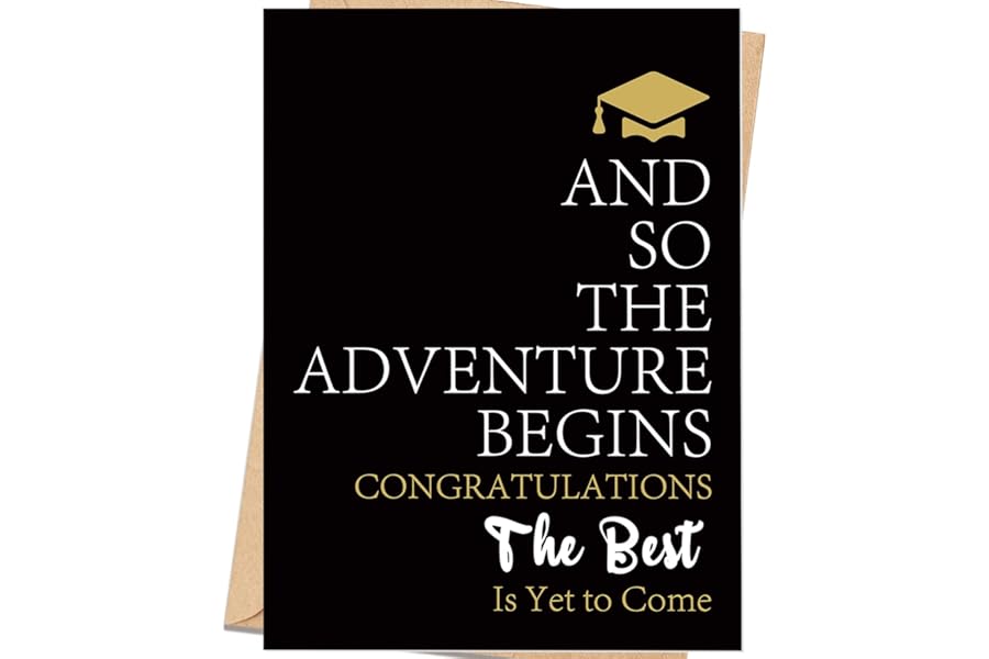 Soupklop Inspirational Graduation Card for Son Daughter Grandson Granddaughter, High School & College Graduation Gift for Him and Her, Congratulations Card