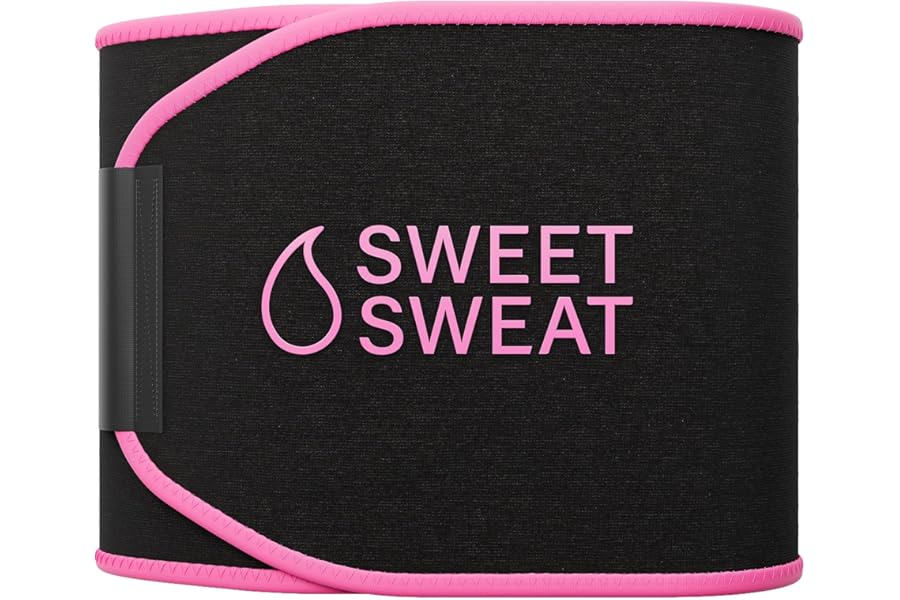 Sports Research Sweet Sweat Waist Trimmer (Core Series) - Premium Sweat Enhancing Fitness Band for Women & Men
