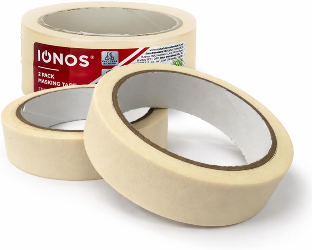 Status IONOS Masking Tape, Pack of 2, 23mm x 20 Metres, Multi-Surface Decorating Tape for DIY and Painting, Clean Removal with Easy Tear Design (IONMT23MM2PKX2)