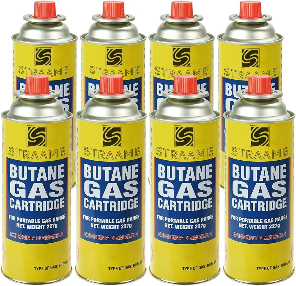 Straame Camping-gas, Gas-Bottles for Camping Stove, BBQ, Heaters, Blowtorch, BBQ, Gas-Weed Burner - Outdoor Camping Must Have, Safe and Easy to Use – Portable (Pack of 8)