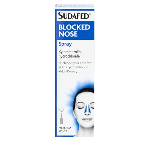 Sudafed Blocked Nose Spray (1 x 15ml), Relief from Congestion Caused by Cold and Allergies, Nasal Spray Provides Congestion Relief, Lasts Up to 10 Hours and Gets to Work in 2 Minutes