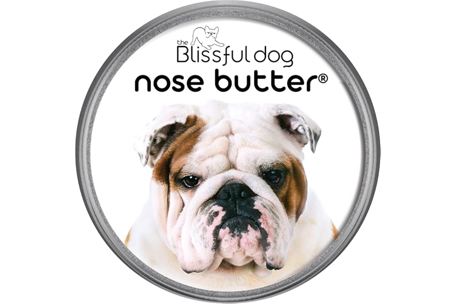 The Blissful Dog Bulldog Nose Butter, Versatile Dog Nose Balm to Reduce Dryness, Handcrafted, Easy-to-Apply, Unscented, 1 oz.